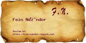 Fein Nándor névjegykártya