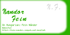 nandor fein business card